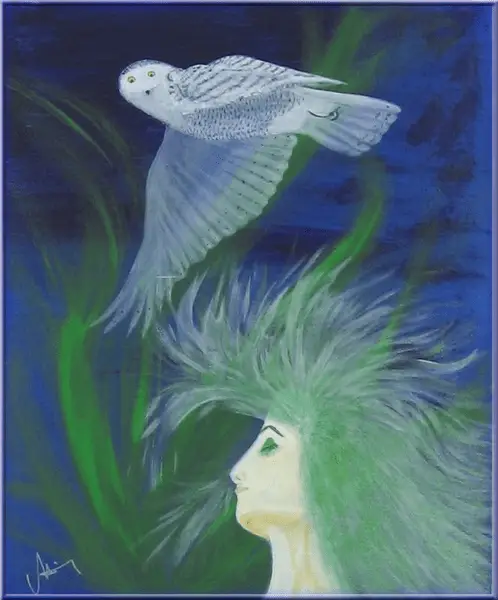 Le tableau intitulé, les pensées s'envolent.
